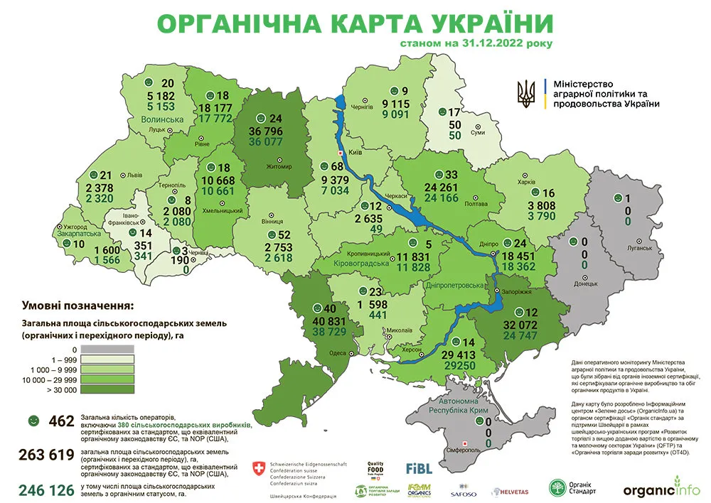 Органічна карта України (станом на 31.12.2022)
