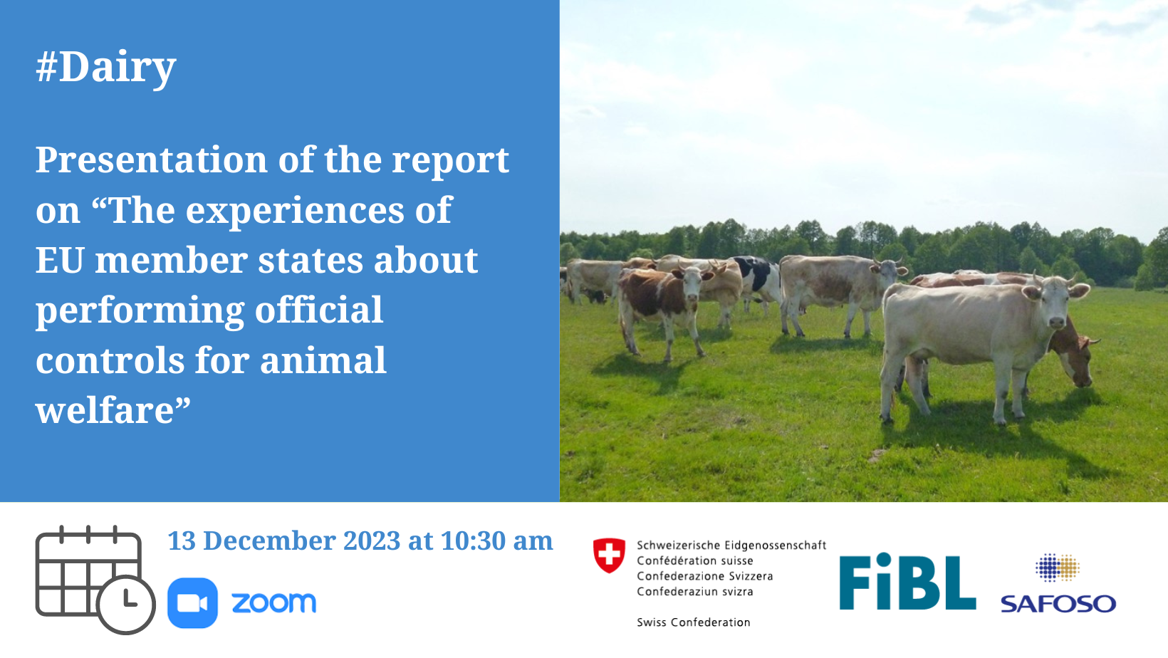 Presentation of the report on “The experiences of EU member states about performing official controls for animal welfare”