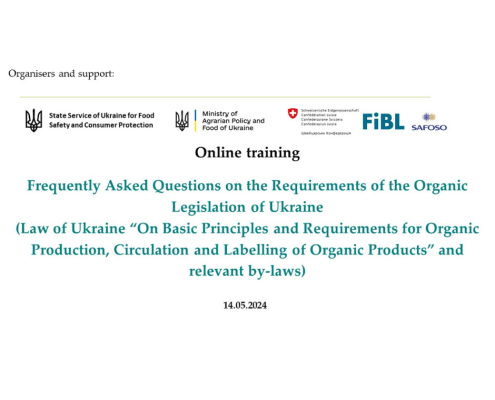 online training “Frequently Asked Questions on the Requirements of the Organic Legislation of Ukraine”